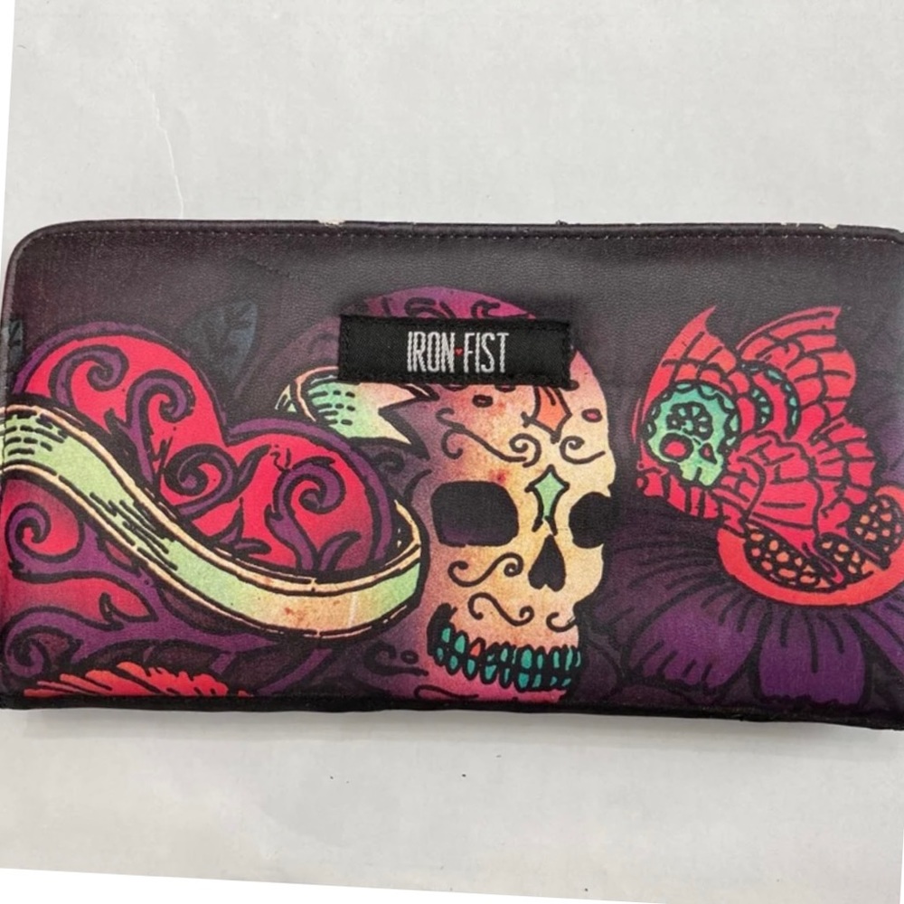 NWT Iron Fist sugar skull wallet